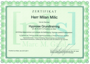nls Hypnose Grundtraining Certificate