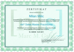 nls Zertifikat - Sales Master Practititioner